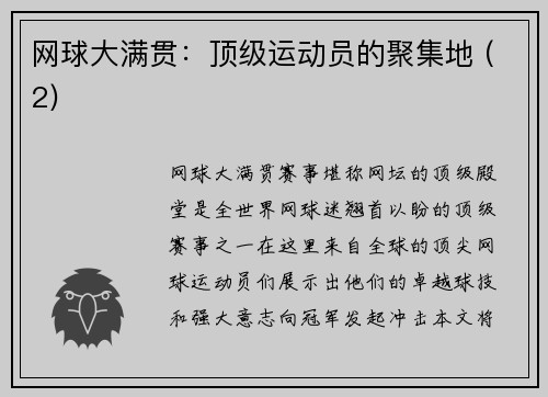 网球大满贯：顶级运动员的聚集地 (2)